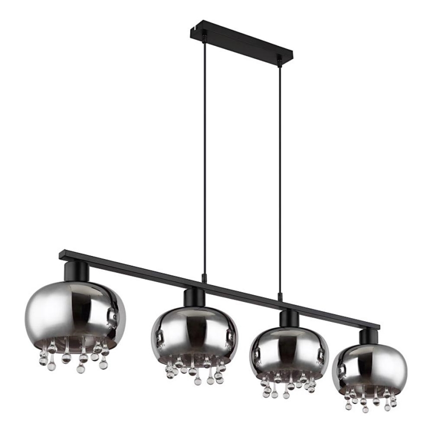 Globo - Підвісна люстра 4xE27/9W/230V чорний