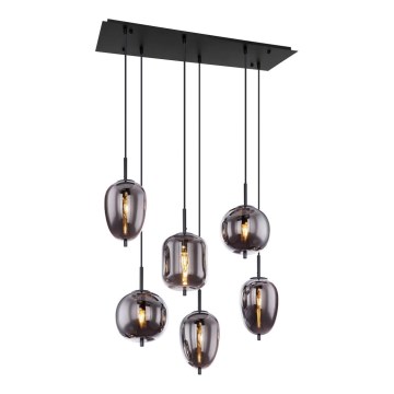 Globo - Підвісна люстра 6xE14/40W/230V чорний