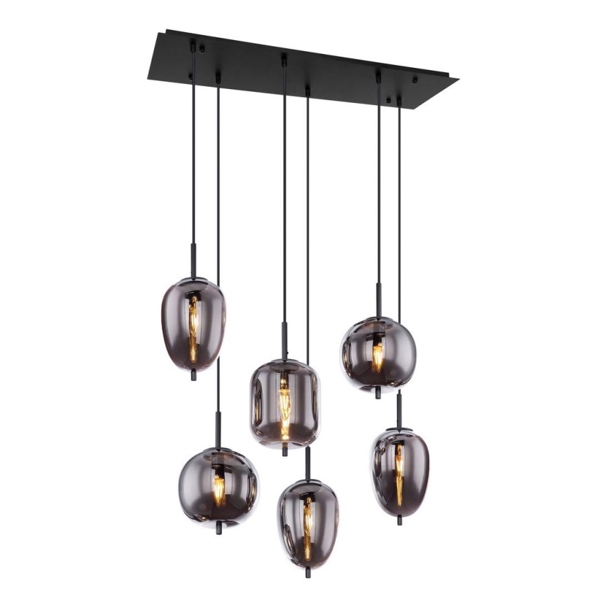 Globo - Підвісна люстра 6xE14/40W/230V чорний