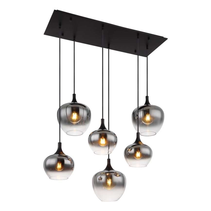 Globo - Підвісна люстра 6xE27/40W/230V чорний