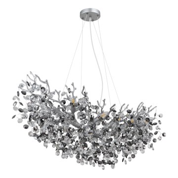Globo - Підвісна люстра на тросі 10xE14/40W/230V срібляста