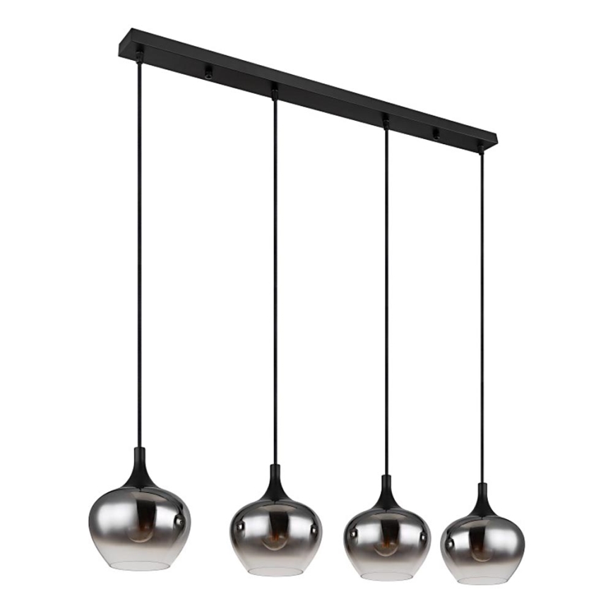 Globo - Підвісна люстра на тросі 4xE27/40W/230V чорна