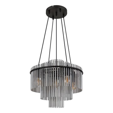 Globo - Підвісна люстра на тросі 5xE27/60W/230V чорна
