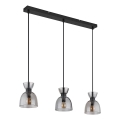 Globo - Подвесная люстра 3xE14/40W/230V черный/дымчатый