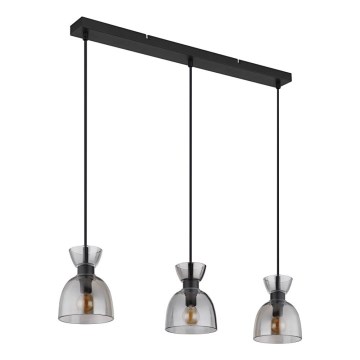 Globo - Подвесная люстра 3xE14/40W/230V черный/дымчатый