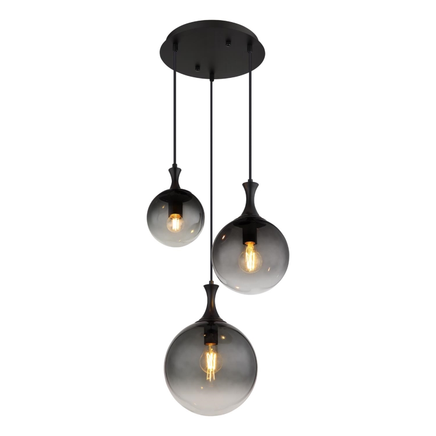 Globo - Подвесная люстра 3xE27/10W/230V диаметр 48 см черный