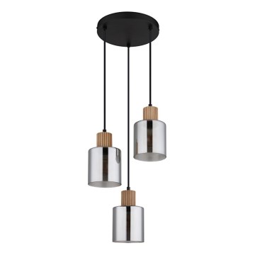 Globo - Подвесная люстра 3xE27/25W/230V черный диаметр 30 см