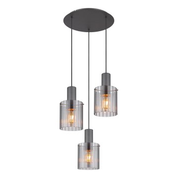 Globo - Подвесная люстра 3xE27/40W/230V диаметр 48 см серый