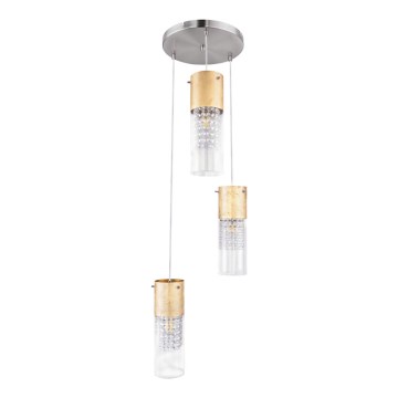 Globo - Подвесная люстра 3xE27/60W/230V диаметр 30 см золотистый