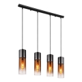 Globo - Подвесная люстра 4xE27/25W/230V черный/медный