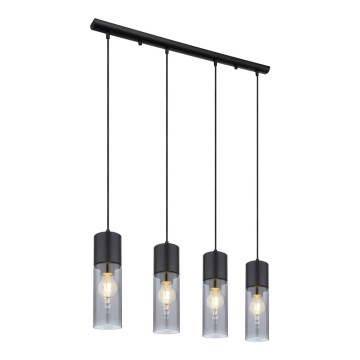 Globo - Подвесная люстра 4xE27/25W/230V черный