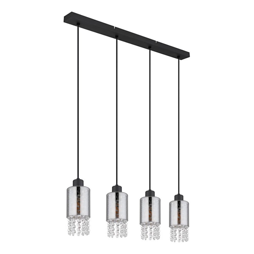 Globo - Подвесная люстра 4xE27/40W/230V черный