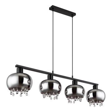 Globo - Подвесная люстра 4xE27/9W/230V черный
