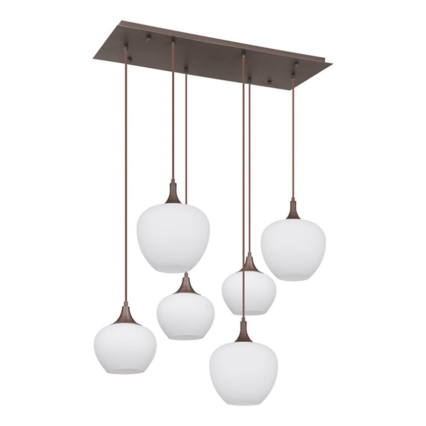 Globo - Подвесная люстра 6xE27/40W/230V белый