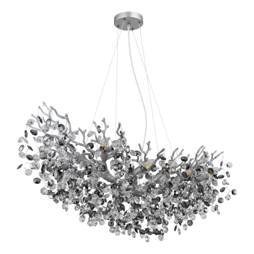 Globo - Подвесная люстра на тросе 10xE14/40W/230V серебристая