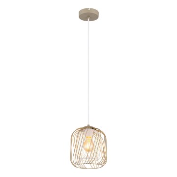 Globo - Подвесная люстра на тросе 1xE27/40W/230V, Ø 18 см, бежевая/белая