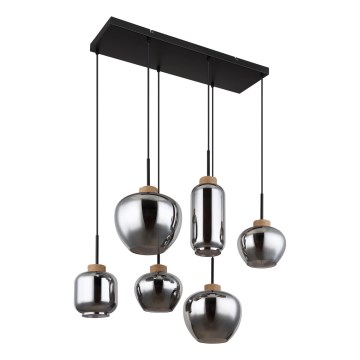 Globo - Подвесная люстра на тросе 6xE27/40W/230V чёрная