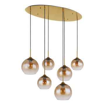 Globo - Подвесная люстра на тросе 6xE27/60W/230V, латунь