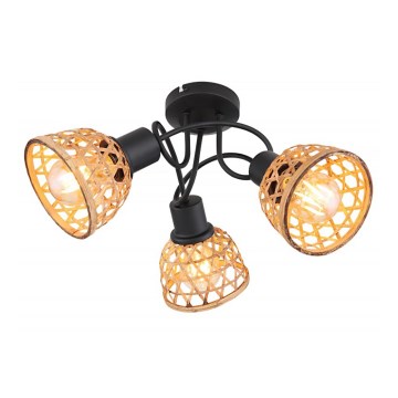 Globo - Припотолочная люстра 3xE27/15W/230V бамбук