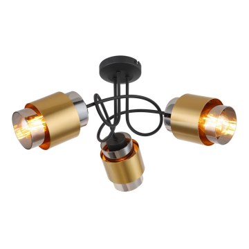 Globo - Припотолочная люстра 3xE27/40W/230V черный/латунь