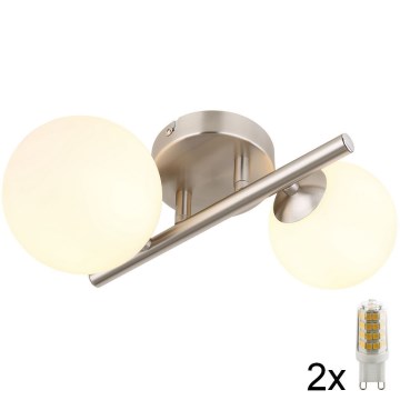 Globo - Пристельова LED люстра 2xG9/3W/230V матовий хром