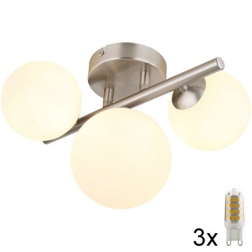Globo - Пристельова LED люстра RIHA 3xG9/3,5W/230V матовий хром