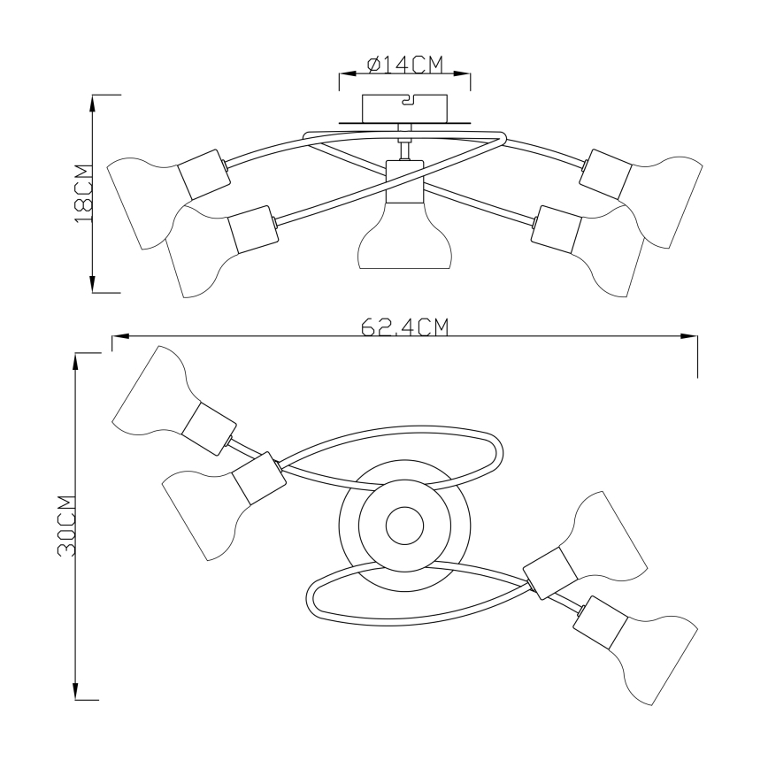 Globo - Пристельова люстра 5xE14/40W/230V