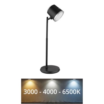 Globo - Сенсорна настільна LED лампа з регулюванням яскравості 4в1 LED/6W/3,7V 3000K/4000K/6500K 1500 mAh USB чорний