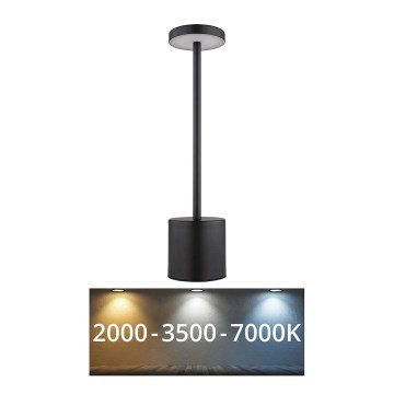 Globo - Сенсорна настільна LED лампа з регулюванням яскравості LED/1,2W/3,7V 2000K/3500K/7000K 1200 mAh USB чорний