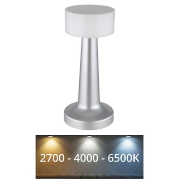 Globo - Сенсорна настільна LED лампа з регулюванням яскравості LED/1W/3,7V 2700K/4000K/6500K 800 mAh USB матовий хром