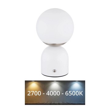 Globo - Сенсорна настільна LED лампа з регулюванням яскравості LED/2,5W/3,7V 2700/4000/6500K 1800 mAh USB білий