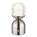 Globo - Сенсорна настільна LED лампа з регулюванням яскравості LED/2,5W/3,7V 2700/4000/6500K 1800 mAh USB матовий хром