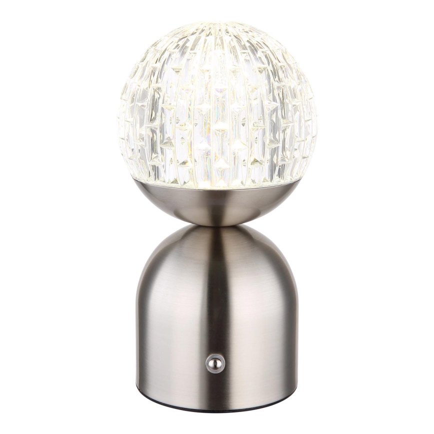 Globo - Сенсорна настільна LED лампа з регулюванням яскравості LED/2,5W/3,7V 2700/4000/6500K 1800 mAh USB матовий хром