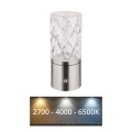 Globo - Сенсорна настільна LED лампа з регулюванням яскравості LED/2,5W/3,7V 2700K/4000K/6500K 1800 mAh USB матовий хром