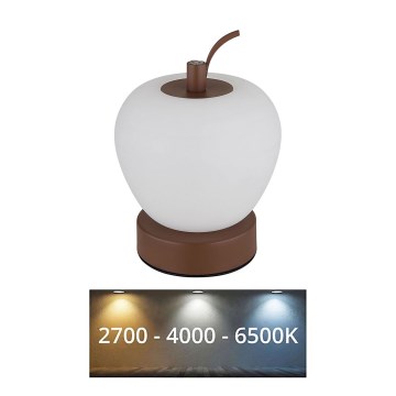 Globo - Сенсорна настільна LED лампа з регулюванням яскравості LED/2W/3,7V 2700K/4000K/6500K 1200 mAh USB коричневий