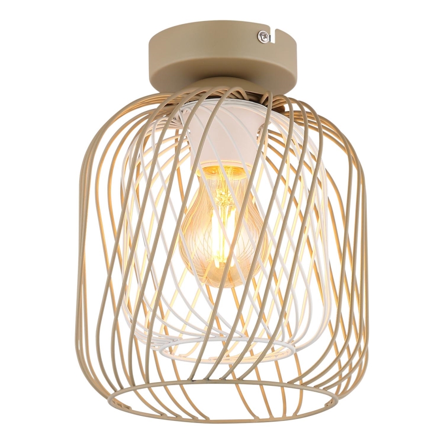 Globo - Стельний світильник 1xE27/40W/230V, діаметр 18 см, бежевий/білий