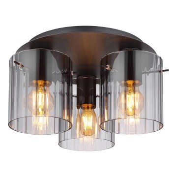Globo - Стельовий світильник 3xE27/40W/230V діаметр 37 см сірий