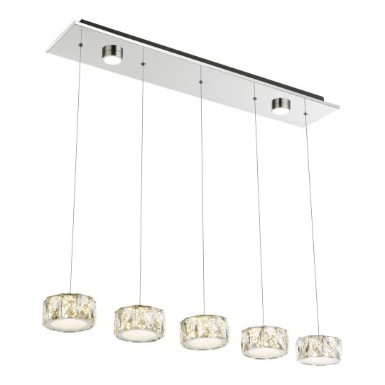 Globo - Светодиодная подвесная люстра LED/52W/230V 4000K блестящий хром/прозрачный