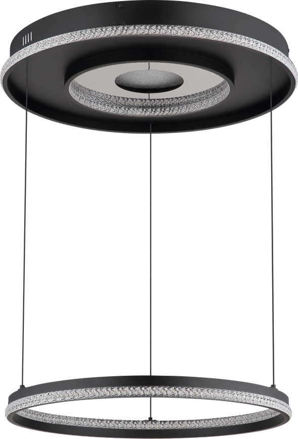 Globo - Светодиодная подвесная люстра с регулированием яркости LED/54W/230V 2700-6500K диаметр 60 см черный + дистанционное управление