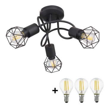 Globo - Светодиодная припотолочная люстра 3xE14/6W/230V черный