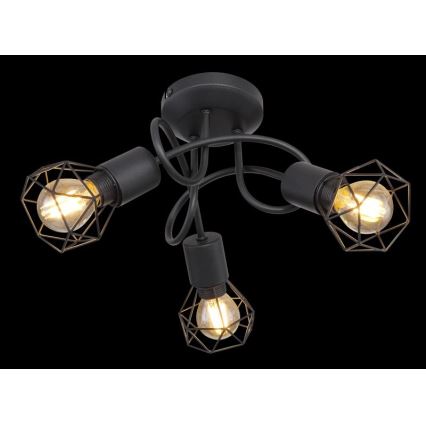 Globo - Светодиодная припотолочная люстра 3xE14/6W/230V черный