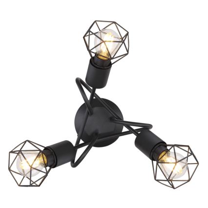 Globo - Светодиодная припотолочная люстра 3xE14/6W/230V черный