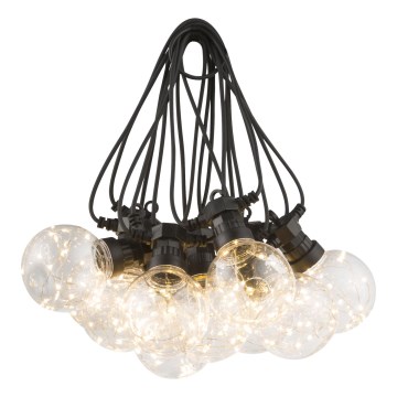 Globo - Светодиодная уличная декоративная гирлянда 10xLED/0,27W/230V 7,5 м IP44 черный