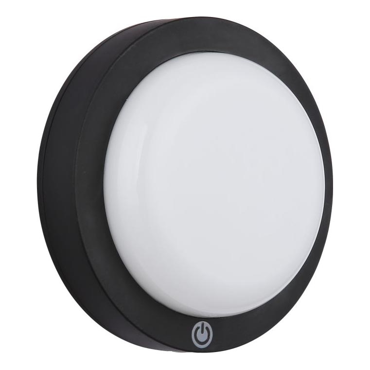 Globo - Светодиодный настенный сенсорный светильник с аккумулятором LED/1,2 Вт/3,7 В, диаметр 15 см, 1800 мАч, черный