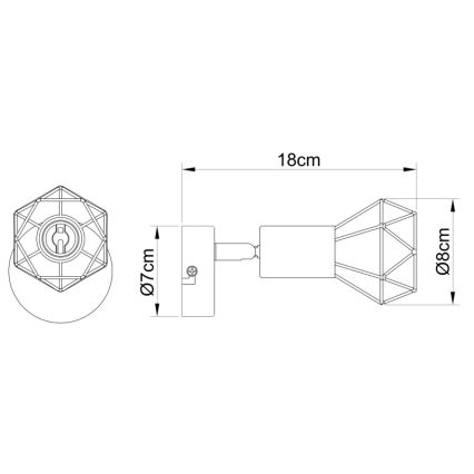 Globo - Светодиодный настенный точечный светильник 1xE14/6W/230V черный