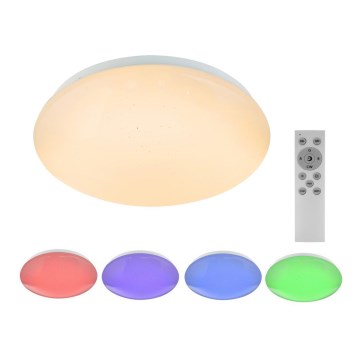 Globo - Светодиодный потолочный RGB-светильник с регулированием яркости 1xLED/12W/230V + 1xLED/3W + дистанционное управление