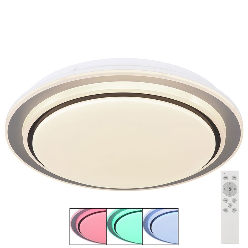 Globo - Светодиодный потолочный RGBW-светильник с регулированием яркости LED/24W/230V 2700-6500K + дистанционное управление