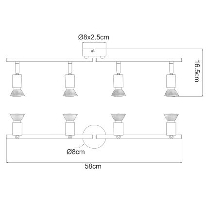 Globo - Светодиодный прожектор 4xGU10/3W/230V