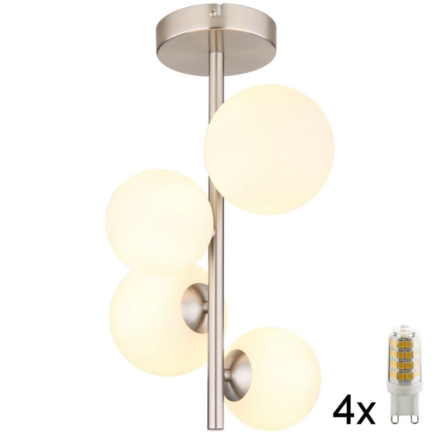 Globo - Світлодіодна люстра на штанзі 4xG9/3W/230V матовий хром