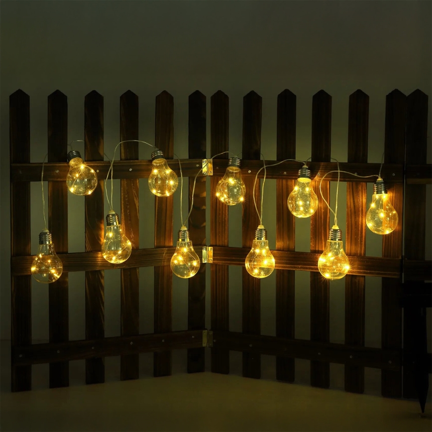 Globo - Світлодіодний сонячний ланцюг 10xLED/0,06W/3,2V 380 см IP44 600 мАг